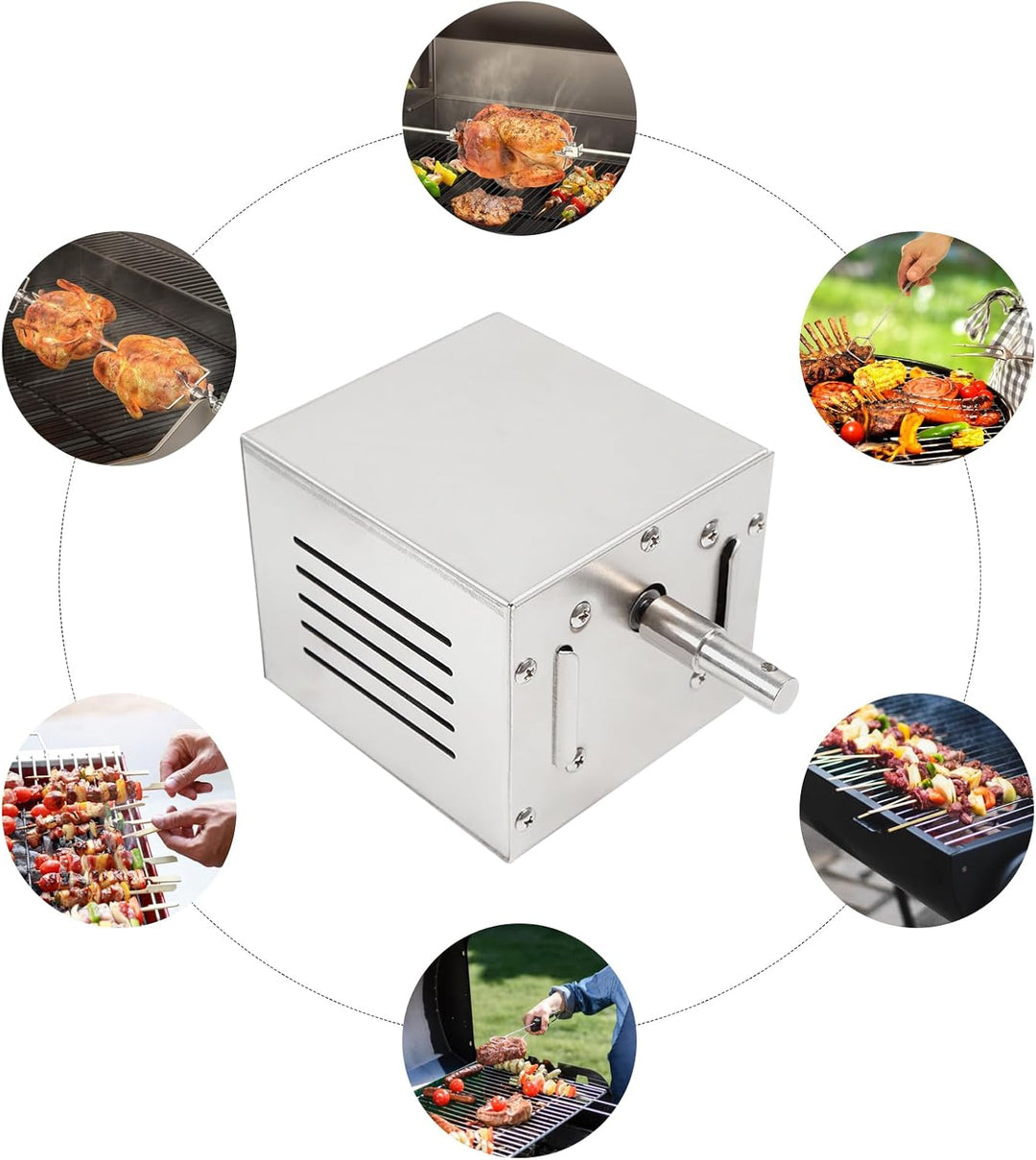 220V Barbecue Grill Motor, 25W 2.5r/min Edelstahl Drehspiess BBQ mit 60kg Maximale Belastung, BBQ Ro