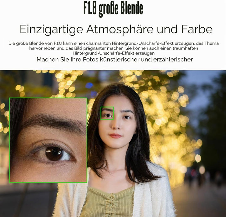 7artisans 50mm F1.8 AutoFocus objektiv Standard Sony E-Mount Vollformatobjektiv,Gesichts-/Augenerken