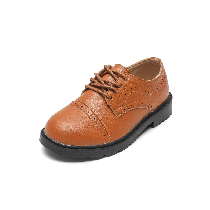 PPXID Jungen Schnürhalbschuhe Schule Uniform Hochzeit Anzugschuhe 22 EU Braun, 22 EU Braun