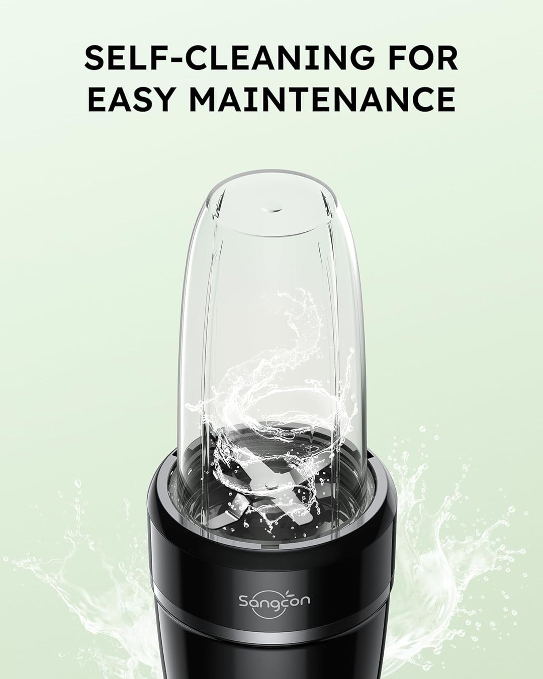 Sangcon 1000 W Mixer für Smoothies, Mixer für die Küche mit 3 Tassen + 2 Auslaufabdeckungen + 1 Aufb