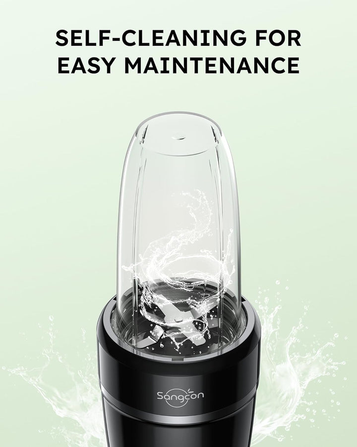 Sangcon 1000 W Mixer für Smoothies, Mixer für die Küche mit 3 Tassen + 2 Auslaufabdeckungen + 1 Aufb