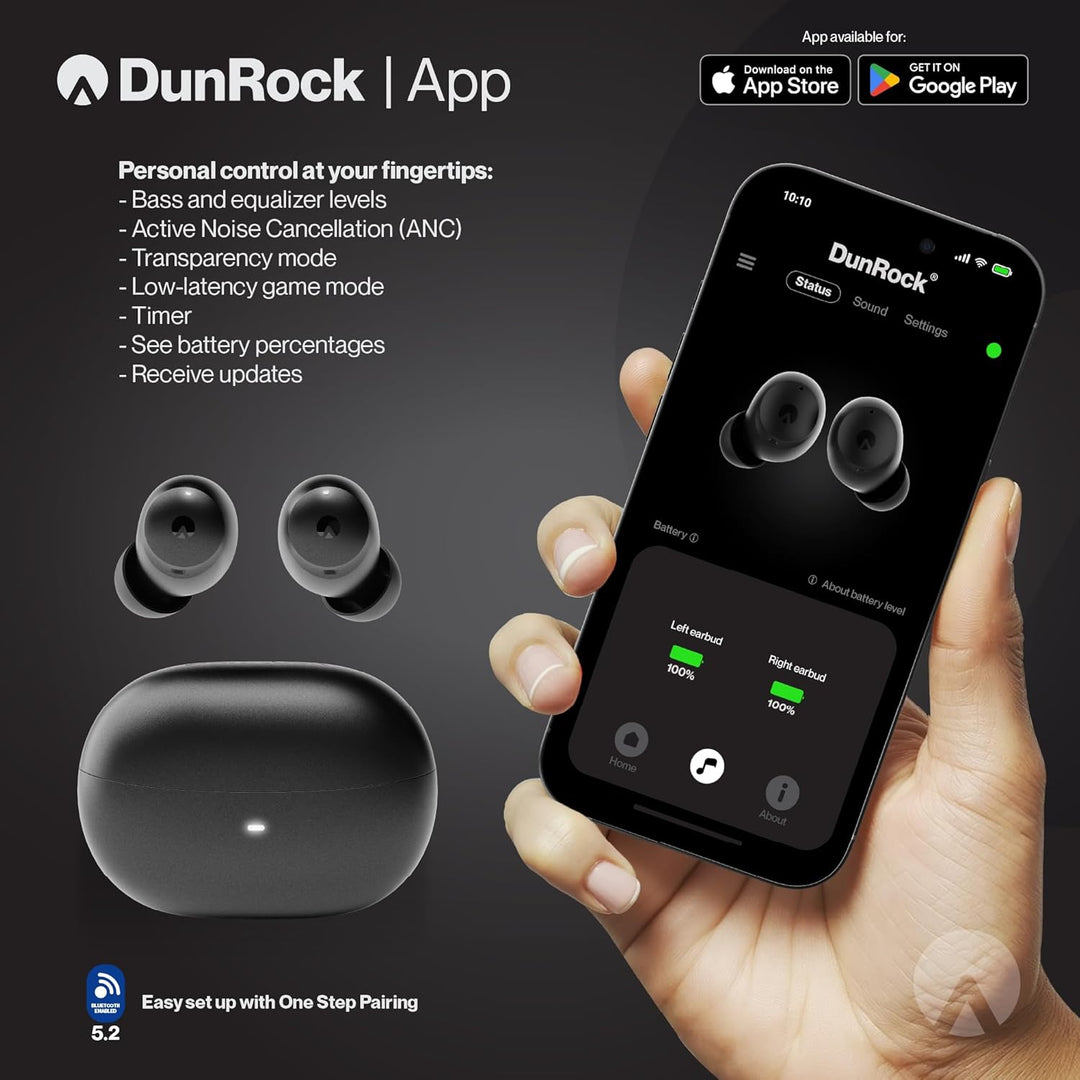 Pop Bluetooth 5.2 In-Ear-Kopfhörer – Kabellos mit Hybrid-ANC, Transparenzmodus, App-Steuerung, 32h A