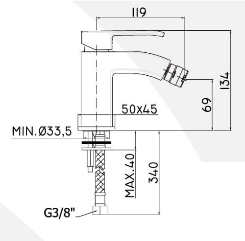 NEU NEUE BIDET ARMATUR Einhandmischer Ohne Auslauf LEVEL LES131 CR PAFFONI
