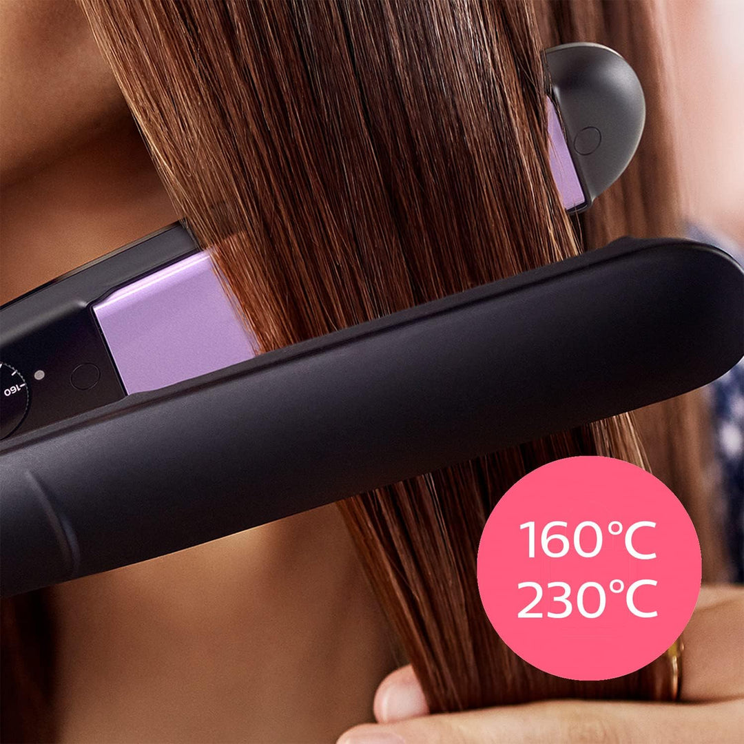 Philips FOR HAIR PHILIPS STRAIGHTCARE ESSENTIAL BHS377/00 (BLACK FARBE), Schwarz/Rosa
