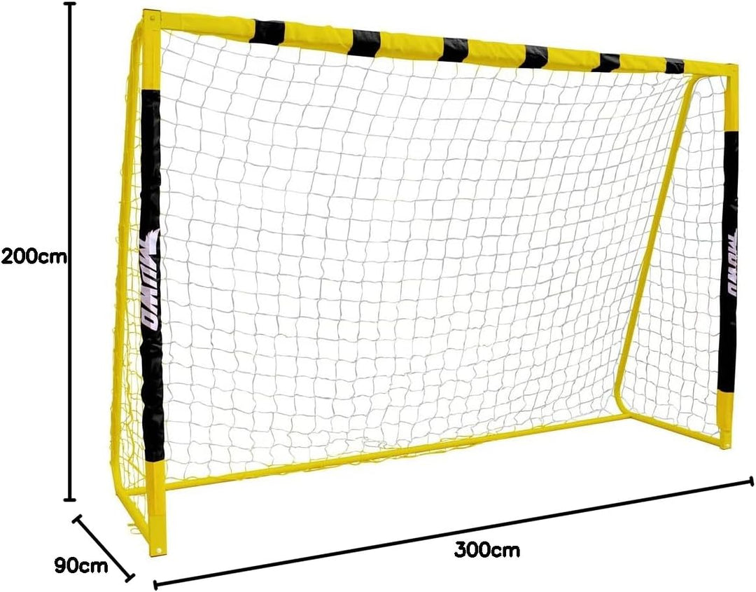 MUWO grosses Fussballtor aus robustem Stahl, mit Textilmantel und Netz. 3 x 2 Meter gross, einfacher