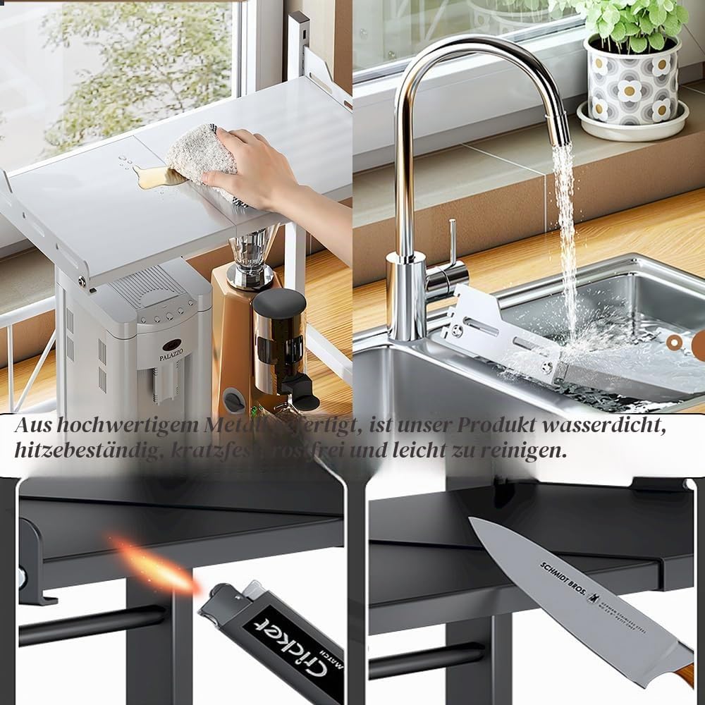 Mikrowellen-Regal, erweiterbar, Mikrowellen-Regal, Ständer, Küchentheke, Regal, Wandmontage, Desktop