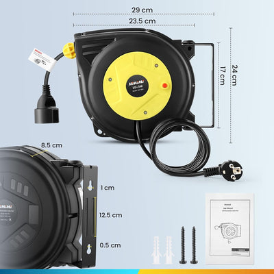 Professionelle Automatische Kabeltrommel 10 m+3 m| Wand Und Decke Montierte Einziehbare Stromtrommel