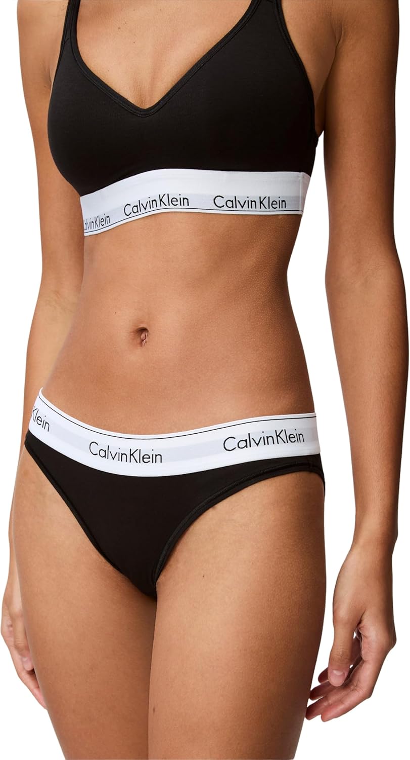 Calvin Klein Damen Slip Bikini Form Baumwolle mit Stretch S Schwarz, S Schwarz