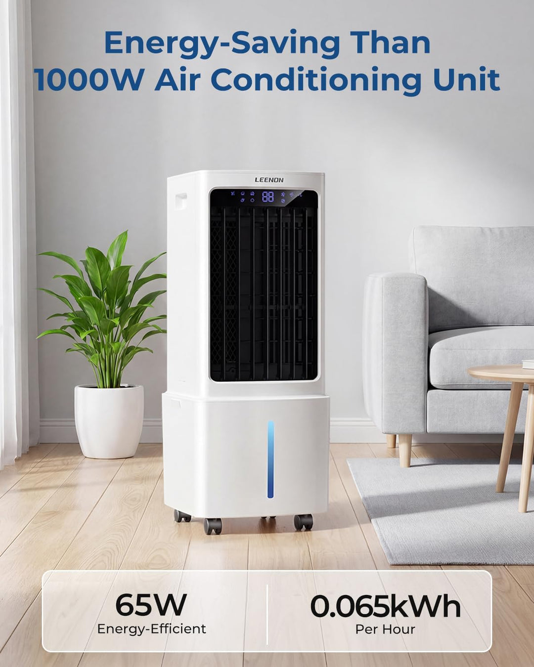 LEENON 9L Mobiler Luftkühler mit Wasserkühlung, Klimaanlage ohne Abluftschlauch, Verdunstungskühler