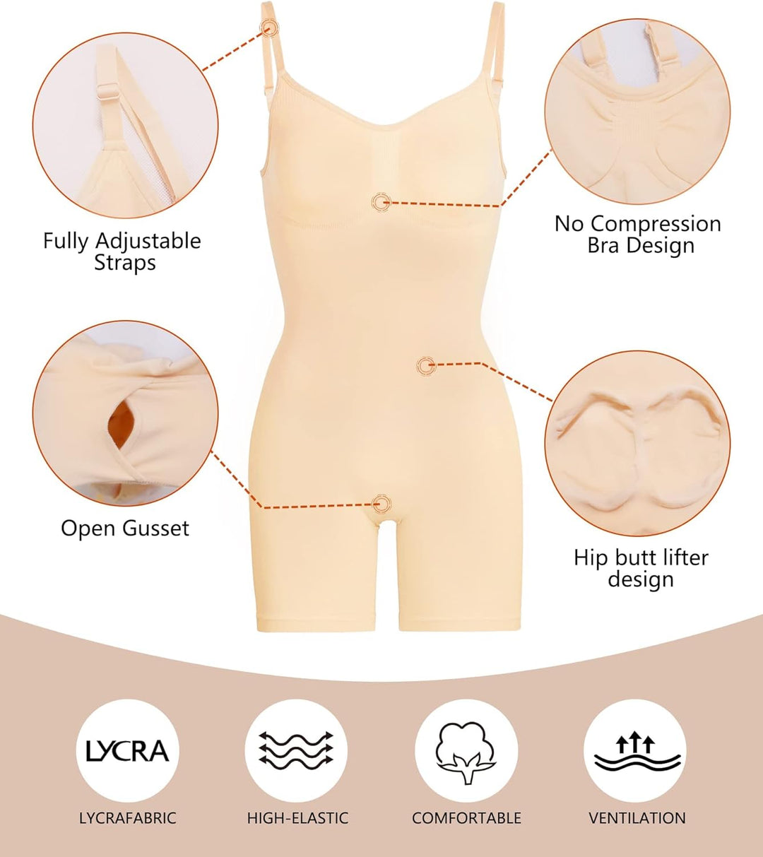 SHAPERX Shapewear Damen Figurformender Body Shaper Bauchweg Formende Bodys Abnehmen Shaping Bodysuit
