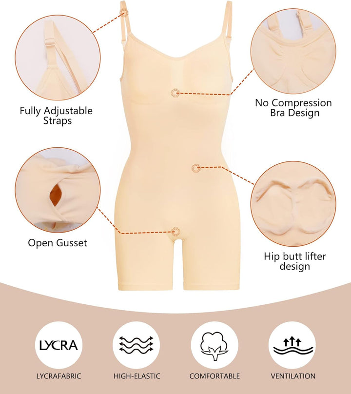 SHAPERX Shapewear Damen Figurformender Body Shaper Bauchweg Formende Bodys Abnehmen Shaping Bodysuit