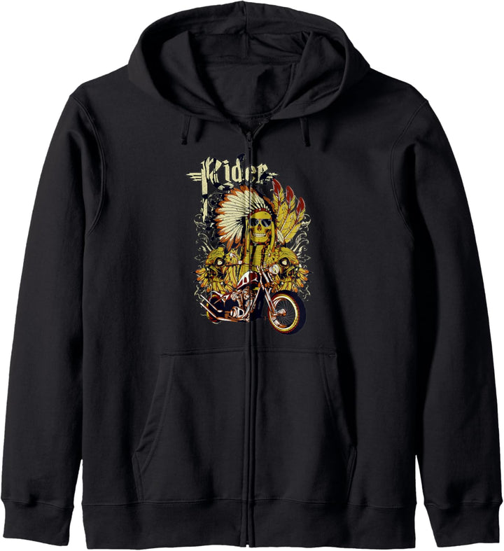 Vintage Motorcycle Indian Skeleton Rider Gift Shirt Kapuzenjacke