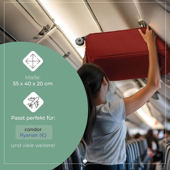 Travelite Handgepäck Koffer mit 4 Rollen für Condor + Ryanair, integriertes Zahlenschloss, Bordtroll