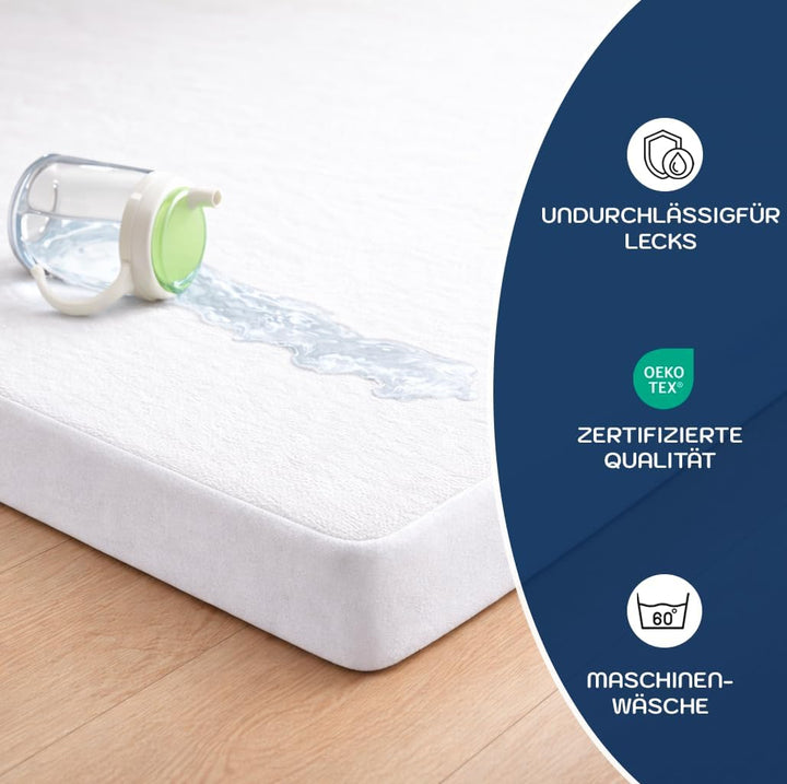 Matratzenschoner 50x89-100% Wasserdicht – kompatibel mit Babybay Maxi, Boxspring, Comfort und Comfor