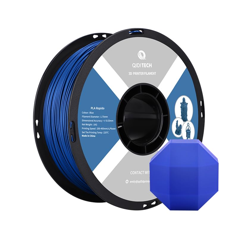 QIDI TECH PLA Rapido Filament 1.75mm, 3D Drucker Filament PLA, geeignet für Hochgeschwindigkeitsdruc