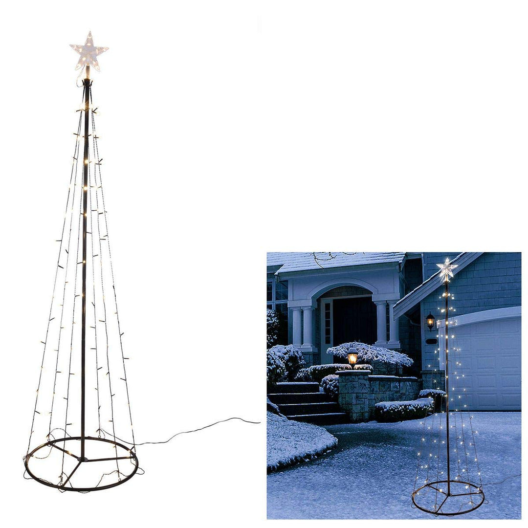 Haushalt International LED Baum 120,180,240cm mit Stern Metall Lichterbaum Weihnachtsbaum Kegelbaum,