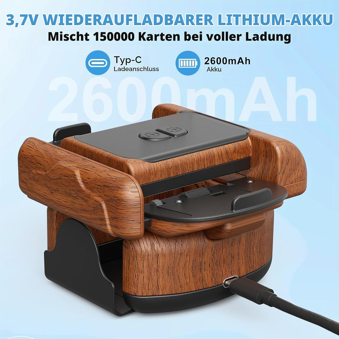 Automatischer Kartenmischer mit 2 Modi – Kompatibel mit Poker, Bridge, UNO &amp; mehr – Wiederverwendbar