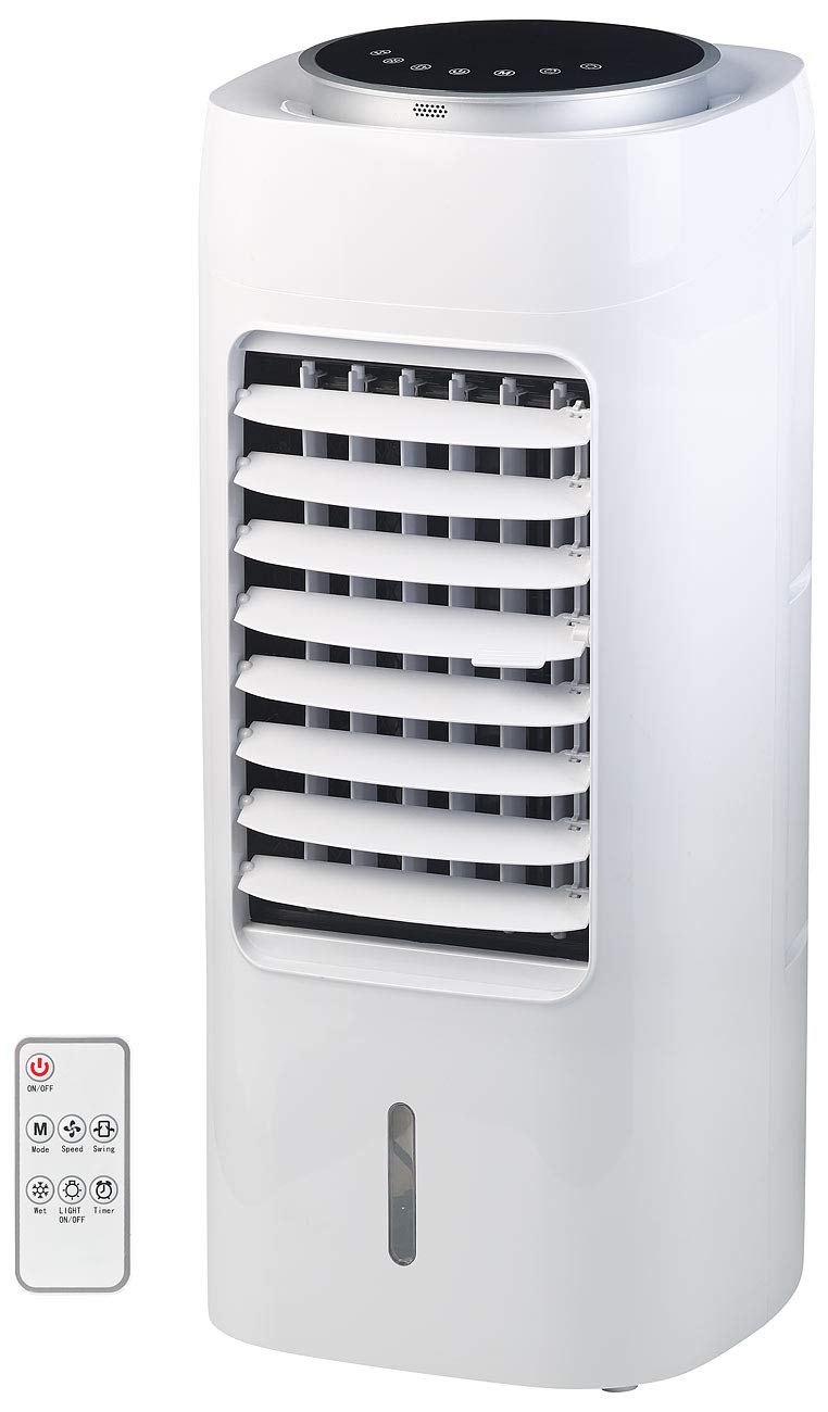 Sichler Haushaltsgeräte Ventilator mit Wasser: 3in1-Luftkühler, Luftbefeuchter, Ionisator, Touch, 6