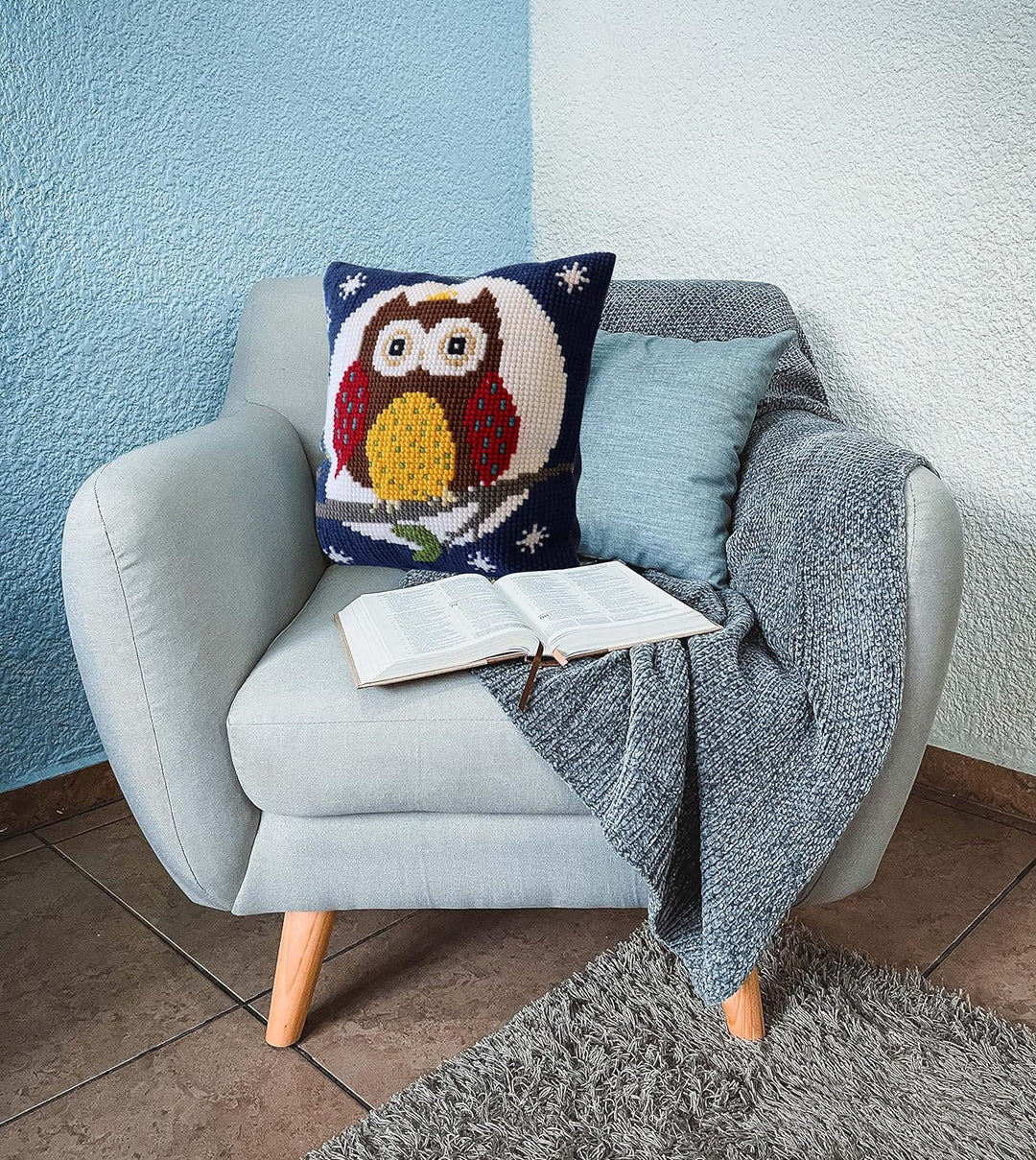 Trimits GCS59 Kreuzstich-Kissen-Set, Night Owl, 40 x 40cm (16 x 16in), Night Owl