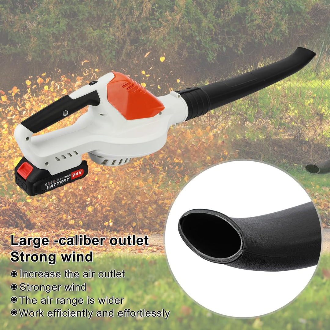 handgeführter kabelloser elektrischer Laubbläser mit 2 Batterien und 1 Ladegerät, 24V batteriebetrie