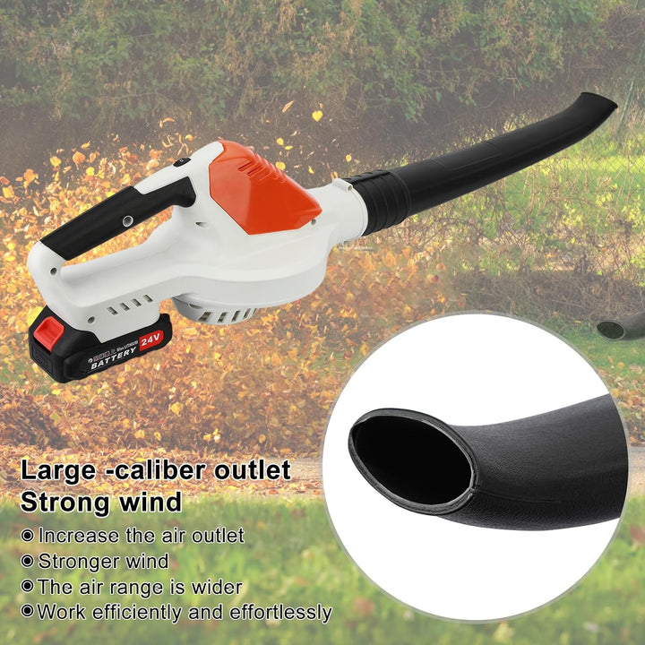 handgeführter kabelloser elektrischer Laubbläser mit 2 Batterien und 1 Ladegerät, 24V batteriebetrie