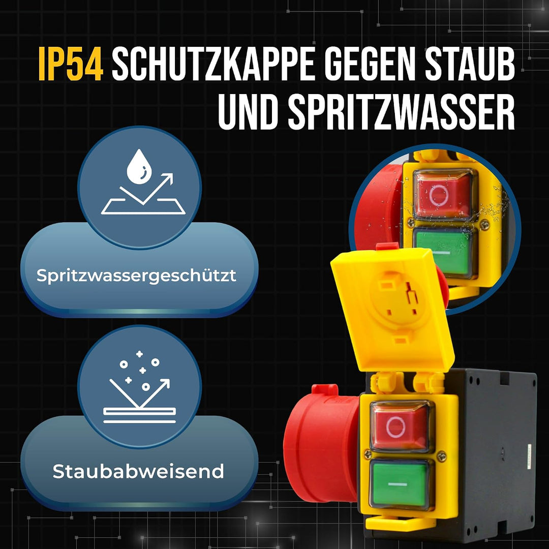 Schalter- Stecker Kombination DZ08-3 400V mit Phasenwender und U-Auslösung -Baugleich KEDU KOA7