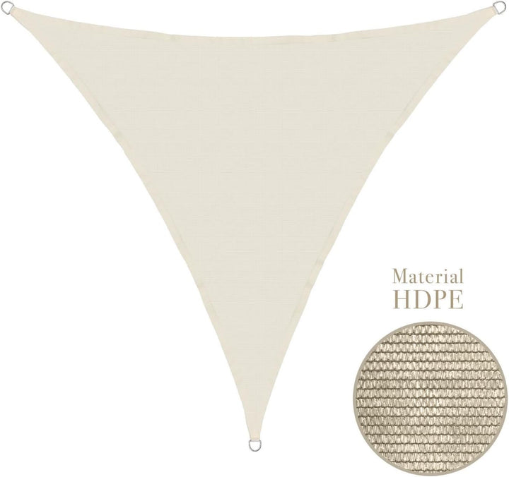 anndora Sonnensegel luftdurchlässig 3 x 3 x 3 m - Farbe Creme - Dreieck - Material HDPE Dreieck - Cr