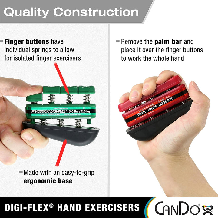 CanDo Handtrainer, Fingertrainer Digi-Flex®, 10-0742 mittel / grün, mittel / grün
