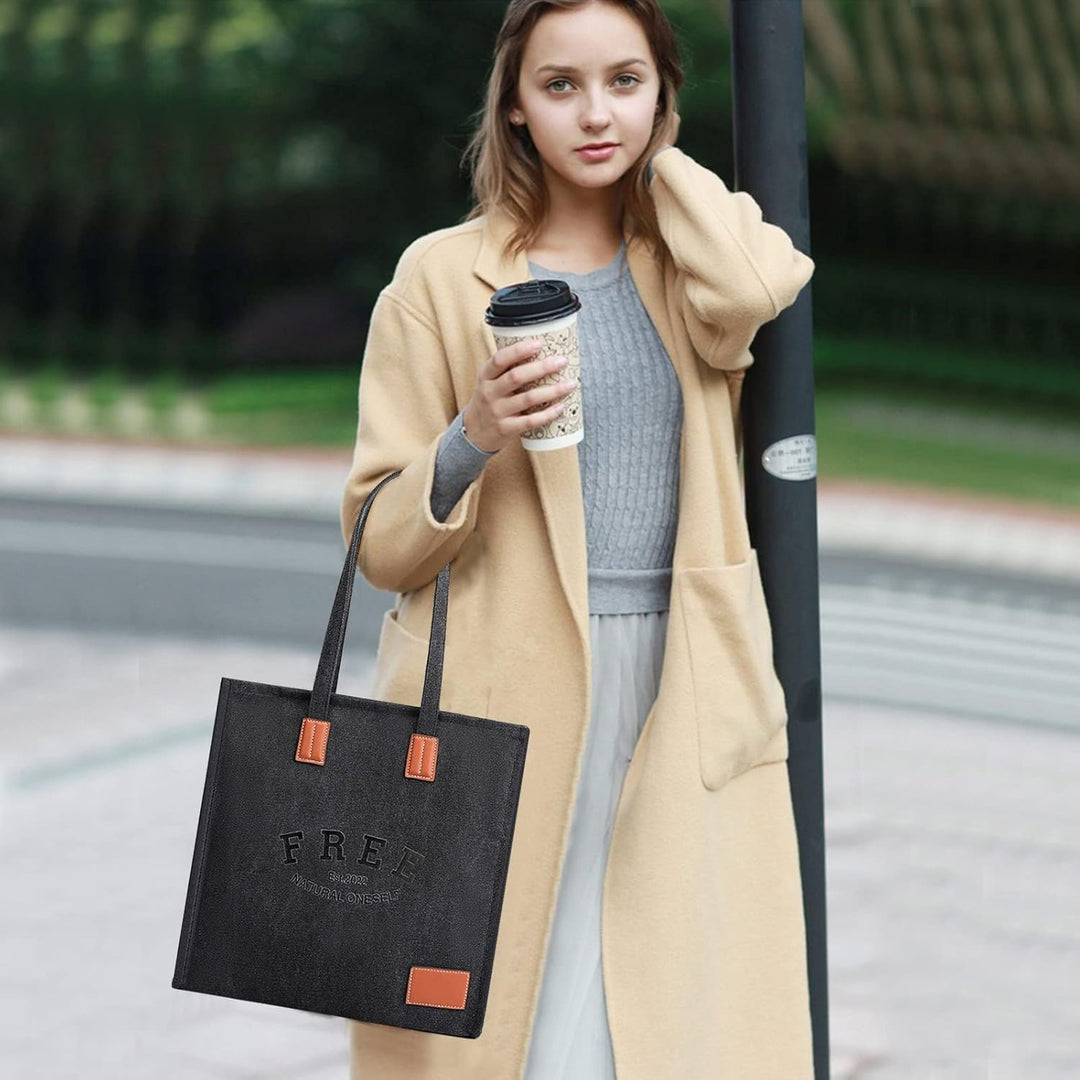 PORRASSO Retro Schultertasche Damen Segeltuch Handtasche Mädchen Tote Bag Shopper Henkeltasche für S