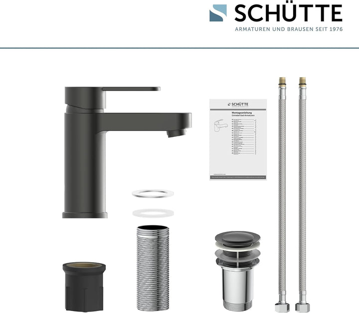 Schütte Elephant Waschtischarmatur, Elegante Mischbatterie inkl. Ablaufventil fürs Badezimmer, Wasse