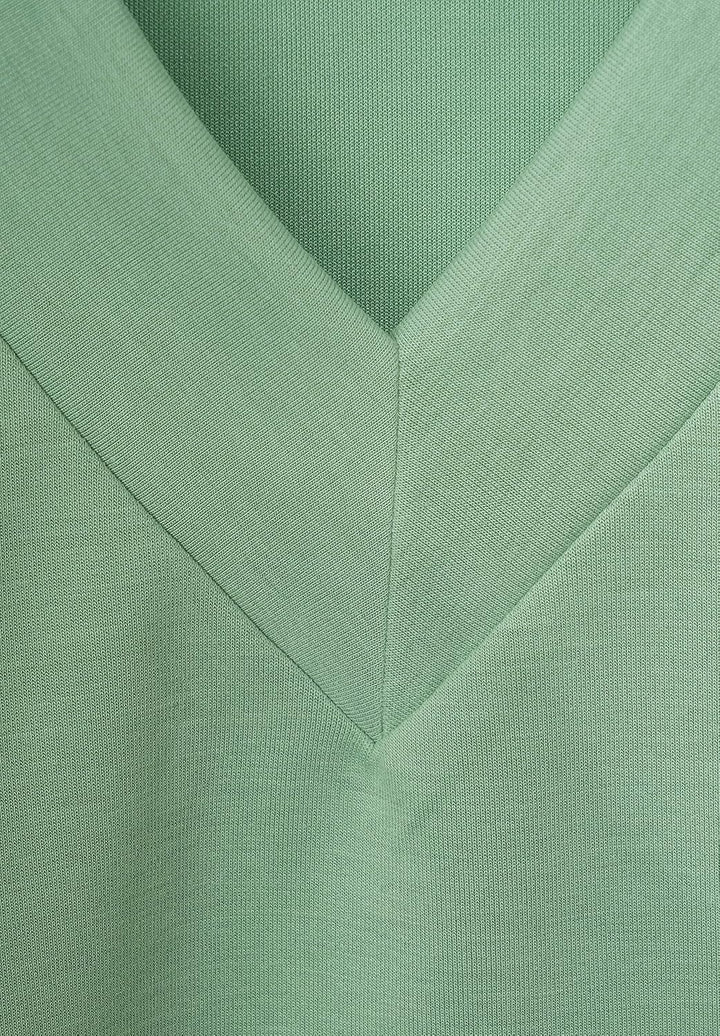 Street One Damen T-Shirt V-Ausschnitt 38 Washed Olive, 38 Washed Olive