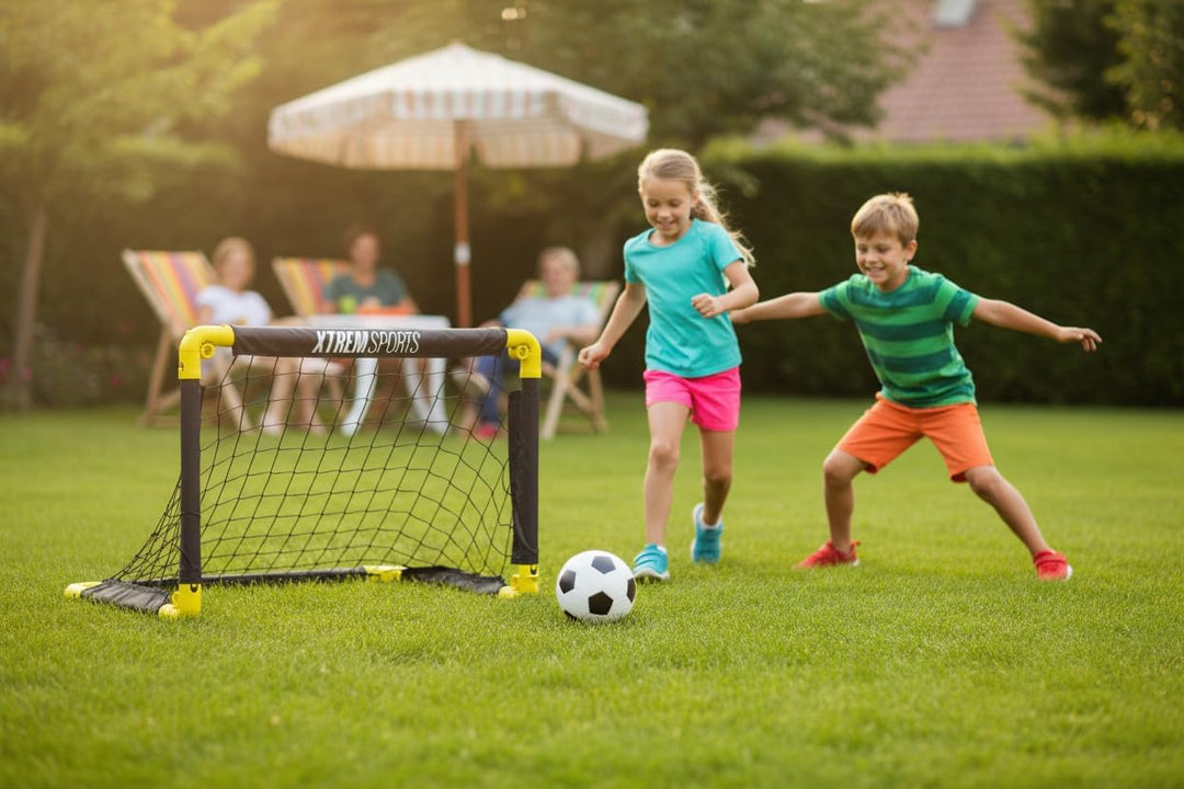 XTREM Sports Fussballtor Junior Faltbar, Fussballtor mit robustem Kunststoffrahmen, 50 x 44 x 44 cm,