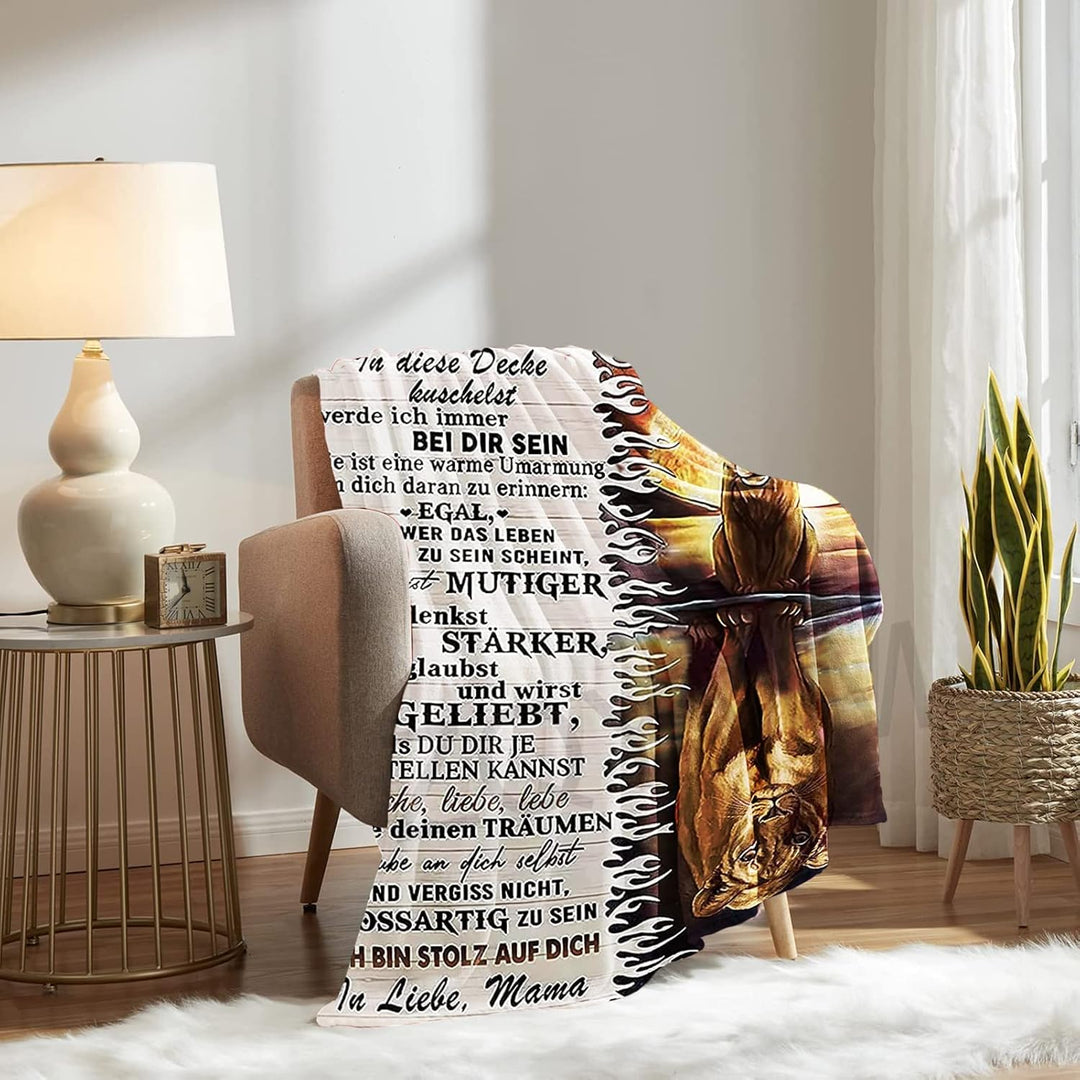 Personalisierte Decke Sohn Geschenke von Mama, Mutter Sohn Geschenke, Kuscheldecke Flauschige, Witzi