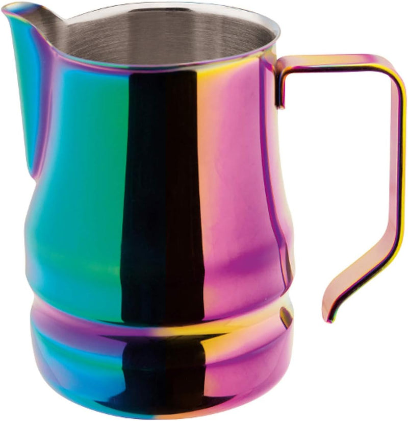 ILSA Evolution Milchkännchen für Cappuccino und Milch, Art, Edelstahl 18/10, Regenbogenfarben, Tasse