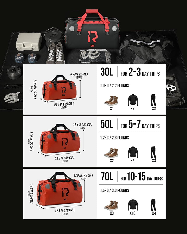 IRON JIA'S Motorradtasche Gepäckrolle wasserdichte Hecktasche Satteltasche Reisetasche mit rollversi
