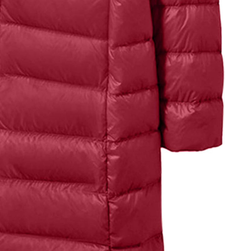 Steppjacke Damen Lang Leichte Warm Puffer Jacke Damen Lässig Winterjacke mit Abnehmbar Kapuze Einfar