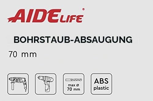 Aidelife Absaughaube für Akku-Schlagschrauber/Bohrer/Kombihammer 70mm, 70mm