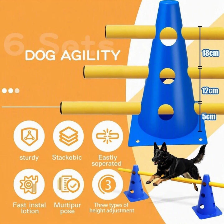 6 Sets Sports Steckhürdenset Steckhürden Set für Hunde Agility Trainingszubehör für Hunde &amp; Pferde 1