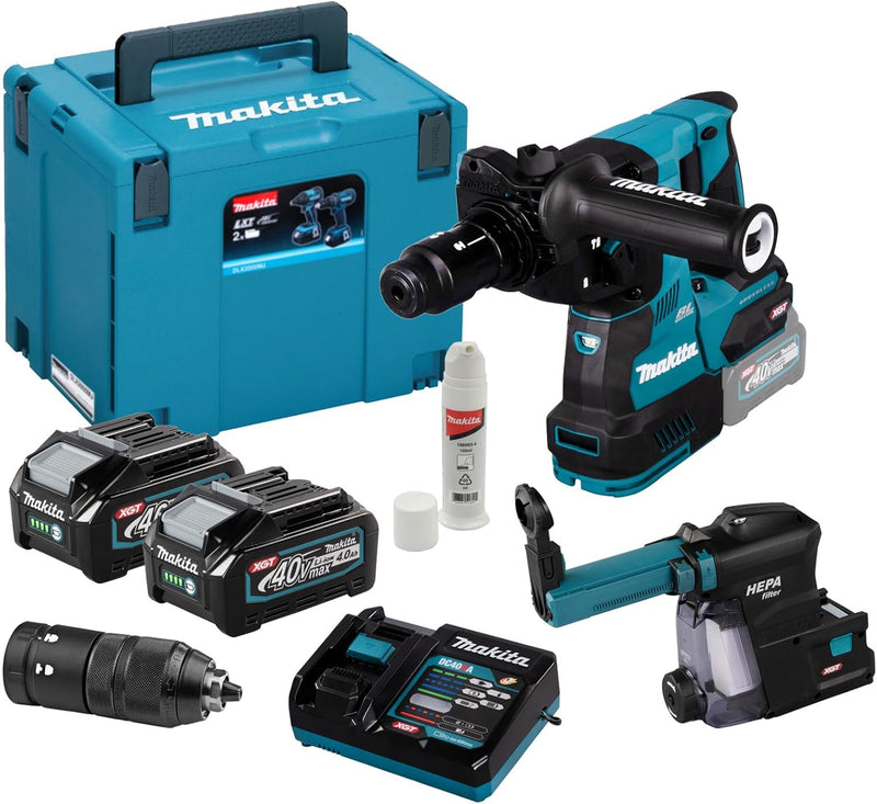 makita HR004GM202 Akku-Kombihammer SDS-PLUS 40V max. / 4,0 Ah, 2 Akkus + Ladegerät im MAKPAC inkl. S