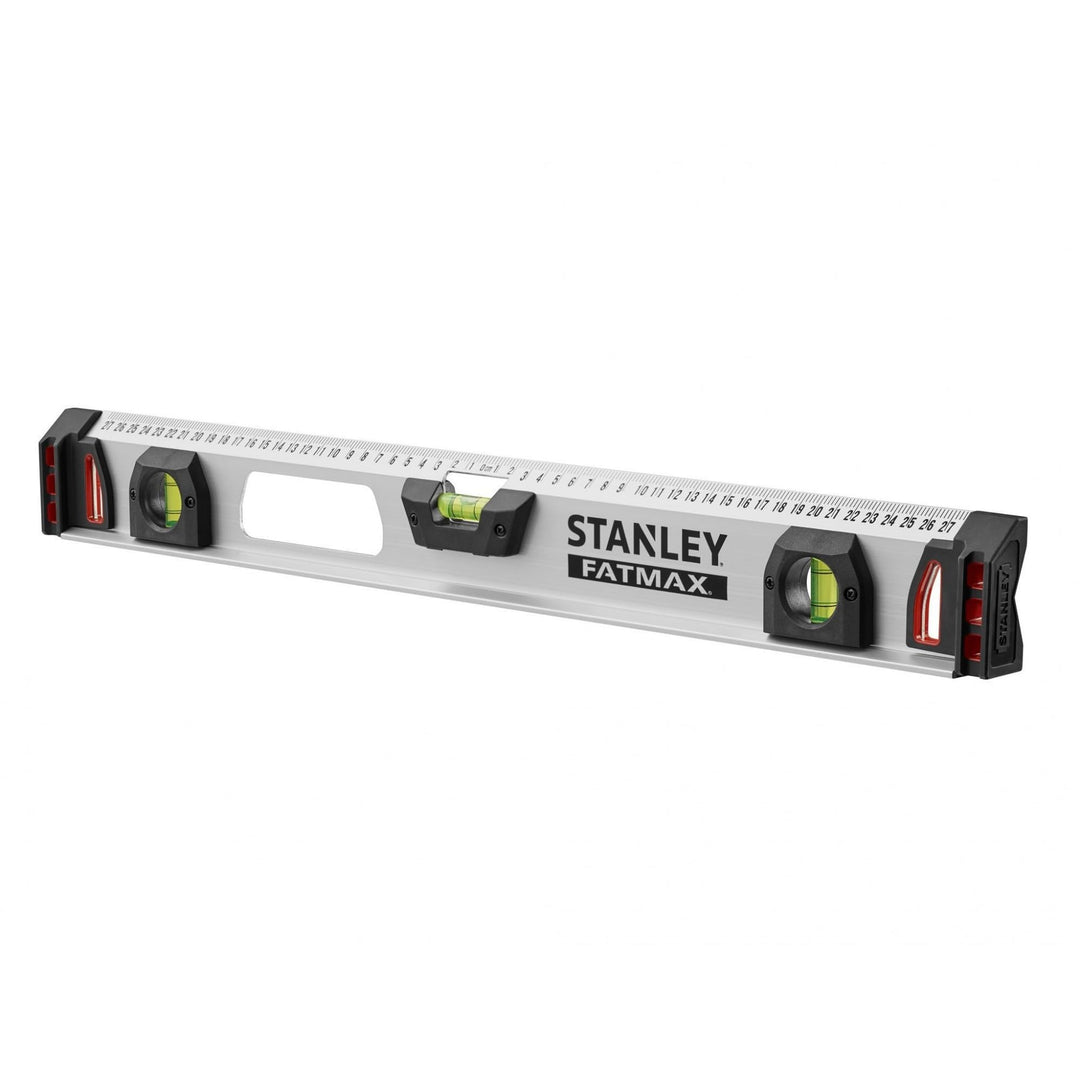 Stanley FatMax Wasserwaage II (60 cm Länge, magnetisch, 1 horizontale/2 vertikale Libellen, Aluminiu