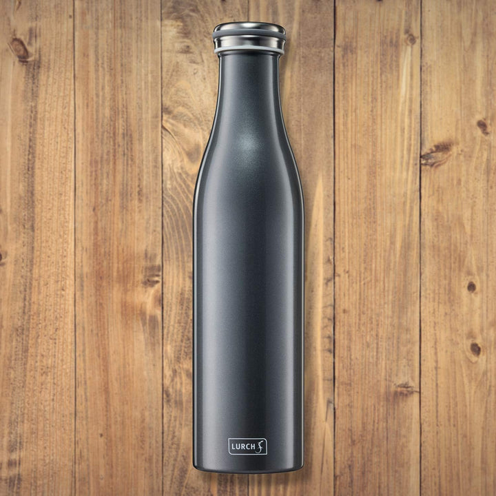 Lurch 240864 Isolierflasche/Thermoflasche für heisse und kalte Getränke aus doppelwandigem Edelstahl