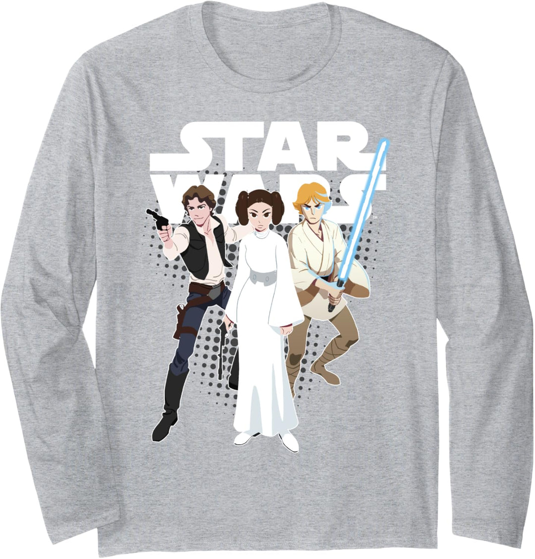 Star Wars Group Shot Hero's Cartoon Poster Langarmshirt