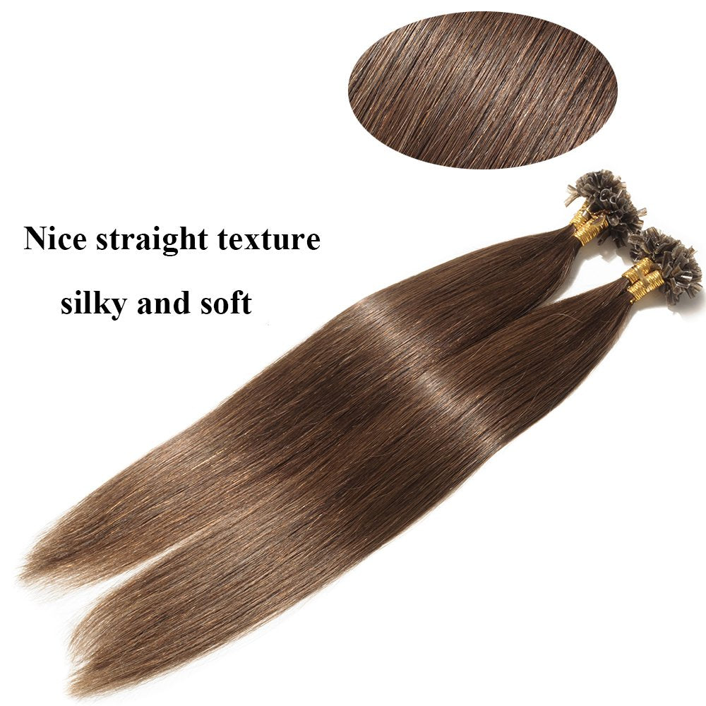SEGO Bondings Extensions Echthaar 0.5g/Strähnen Haarverlängerung Keratin U-Tip Glue 200 Strähnen 100
