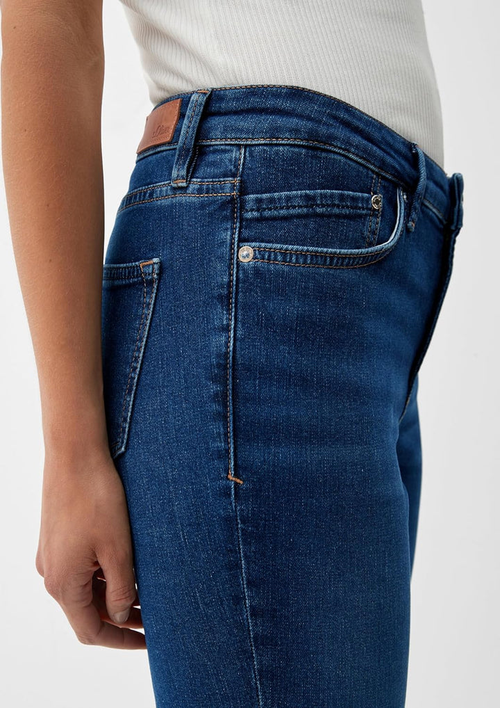 s.Oliver Stoffhose aus Interlock-Jersey mit Extra High Rise 34W / 32L Dark Blue, 34W / 32L Dark Blue