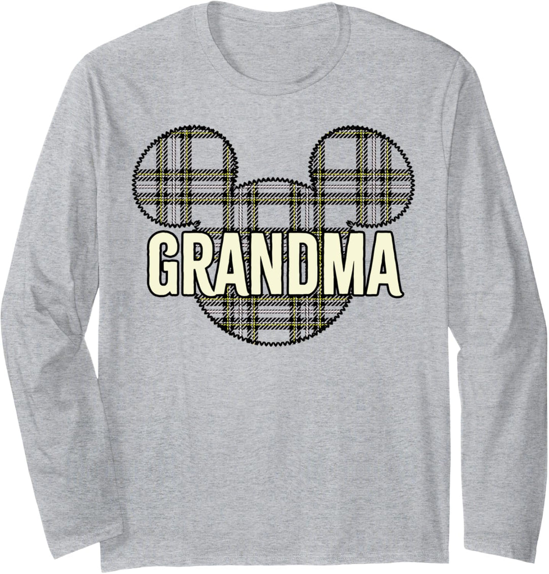 Disney Mickey And Friends Weihnachts-Plaid Grandma Langarmshirt