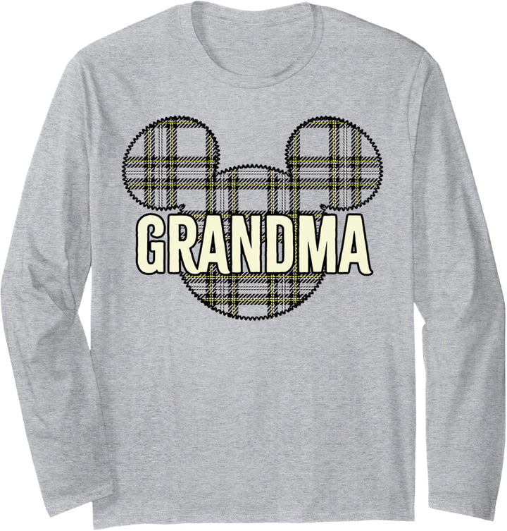Disney Mickey And Friends Weihnachts-Plaid Grandma Langarmshirt
