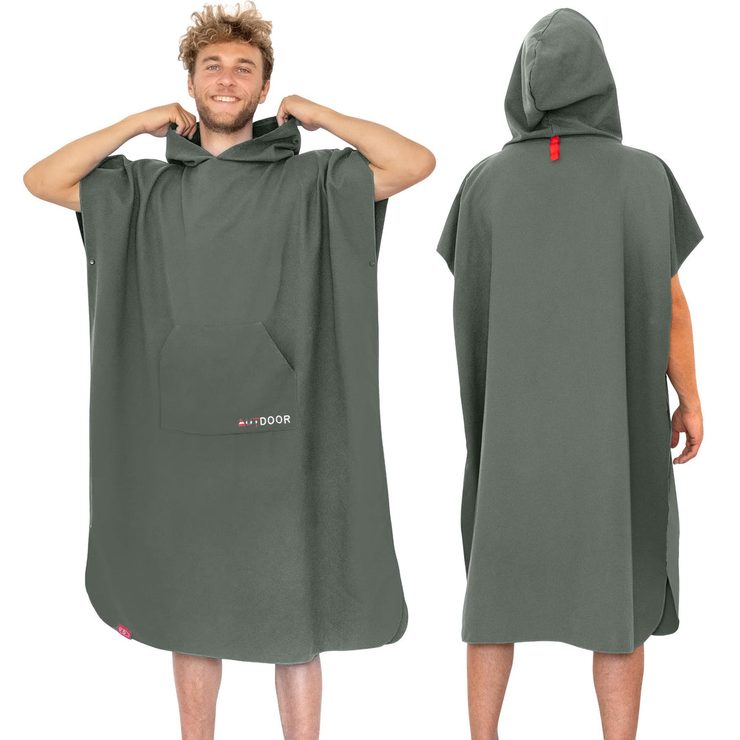 AUTDOOR® Mikrofaser Badeponcho Damen & Herren - nachhaltig aus 100% recycelten PET-Flaschen - Handtu