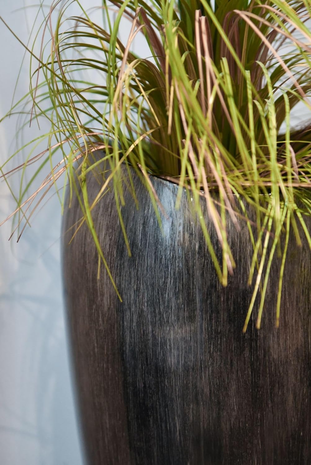VIVANNO Pflanzkübel Pflanzgefäss Vase Kübel exklusiv Deluxe Schwarz, Silber Hochglanz Schwarz Silber