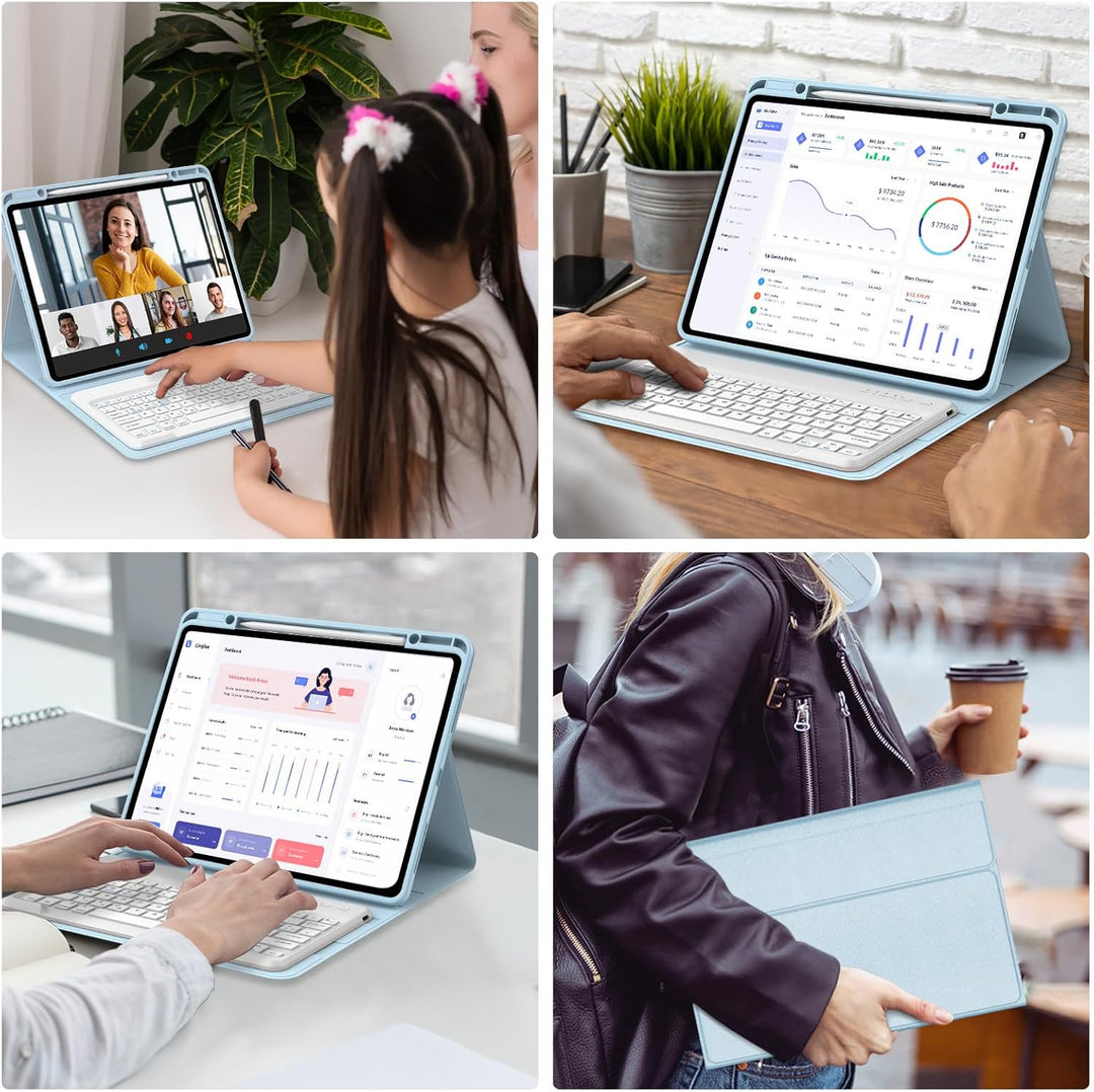 IVEOPPE Hülle mit Tastatur für iPad Pro 12,9 Zoll 6./5./4./3. Generation Con Touchpad, Deutsches QWE