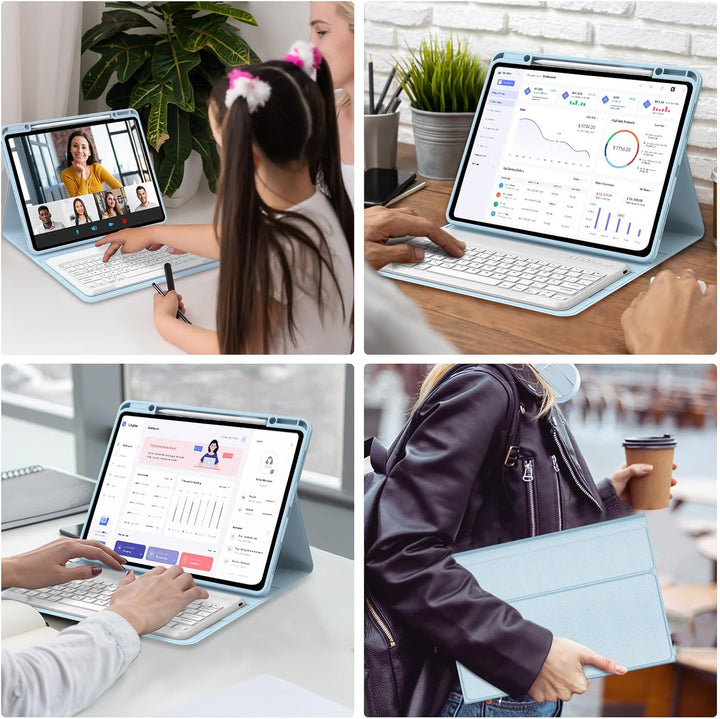 IVEOPPE Hülle mit Tastatur für iPad Pro 12,9 Zoll 6./5./4./3. Generation Con Touchpad, Deutsches QWE
